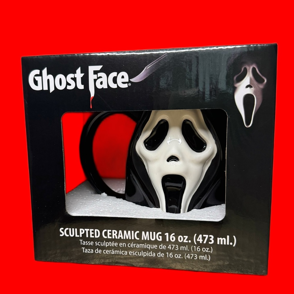 Bioworld Ghostface collectible sculpted ceramic 16oz mug, NWT